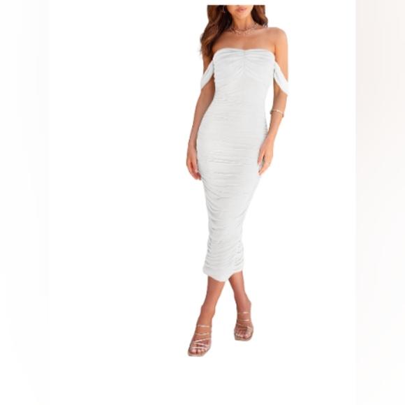 Dresses & Skirts - Elegant Off-Shoulder White Dress